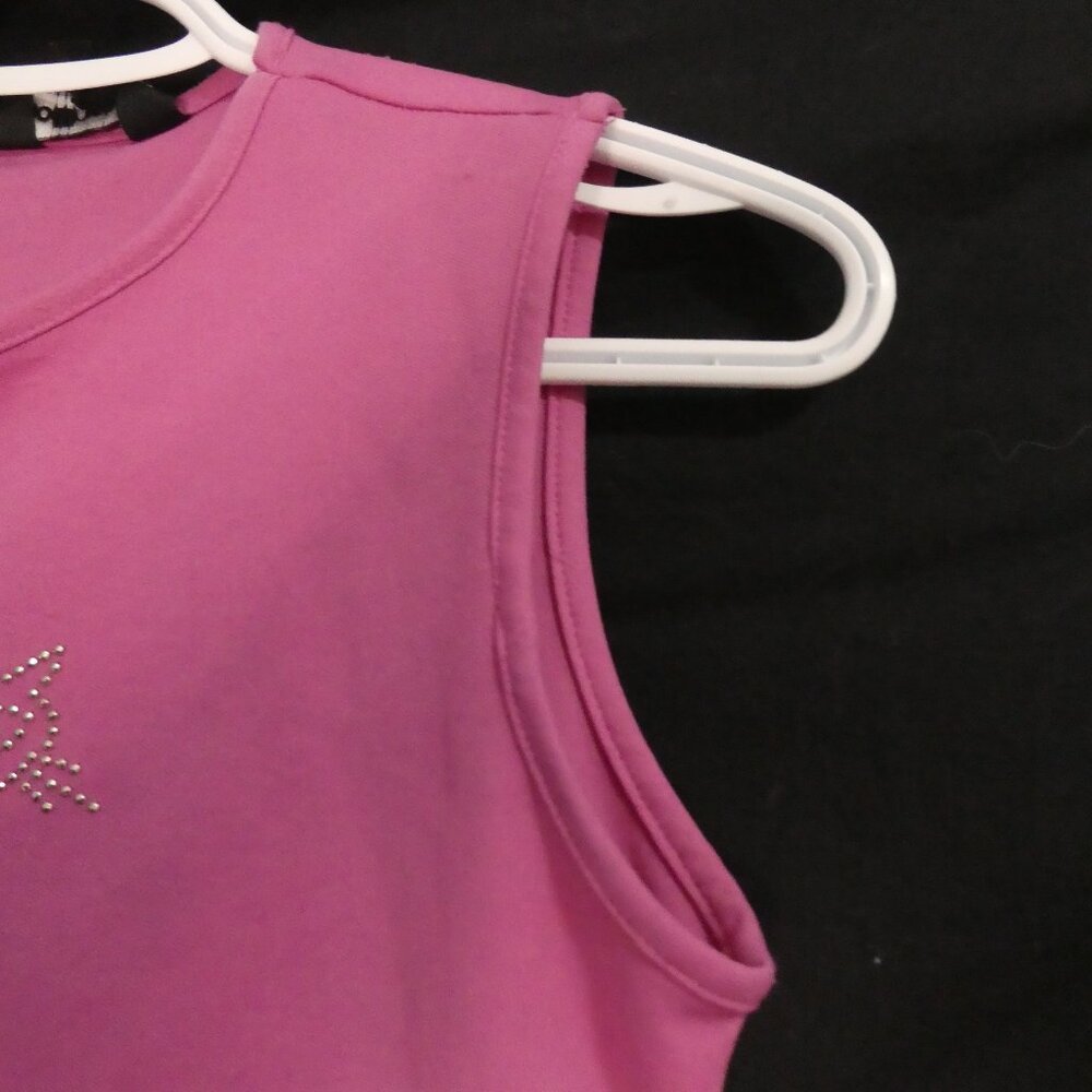DOLLHOUSE size small Pink Polyester Tank Top Made In The USA With Cat Face Front - Picture 6 of 14